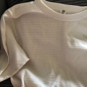 White Waffle Knit T-Shirt